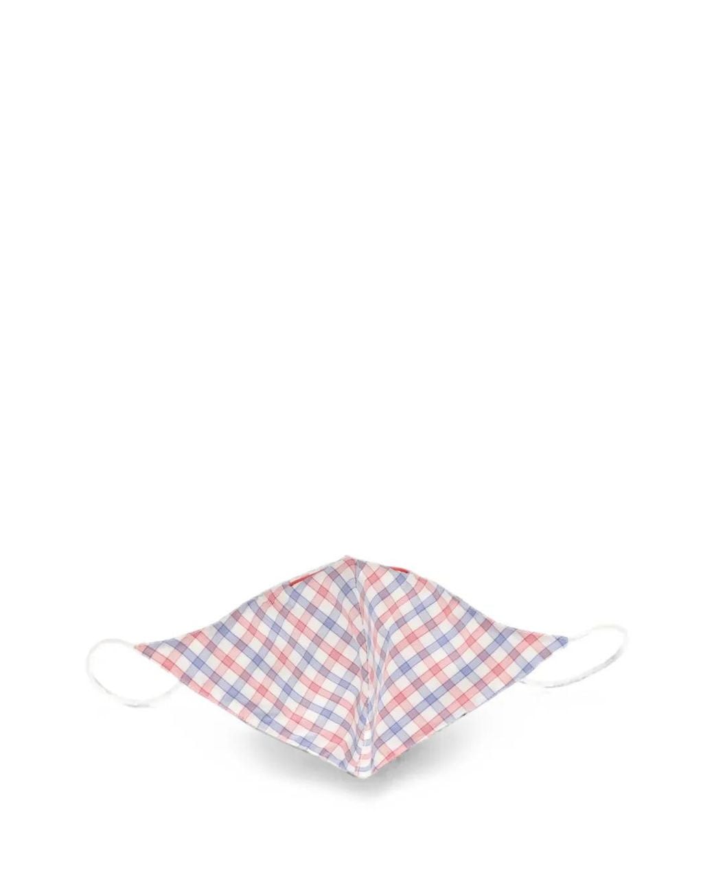 Isaia Pink Check-Pattern Face Mask for men