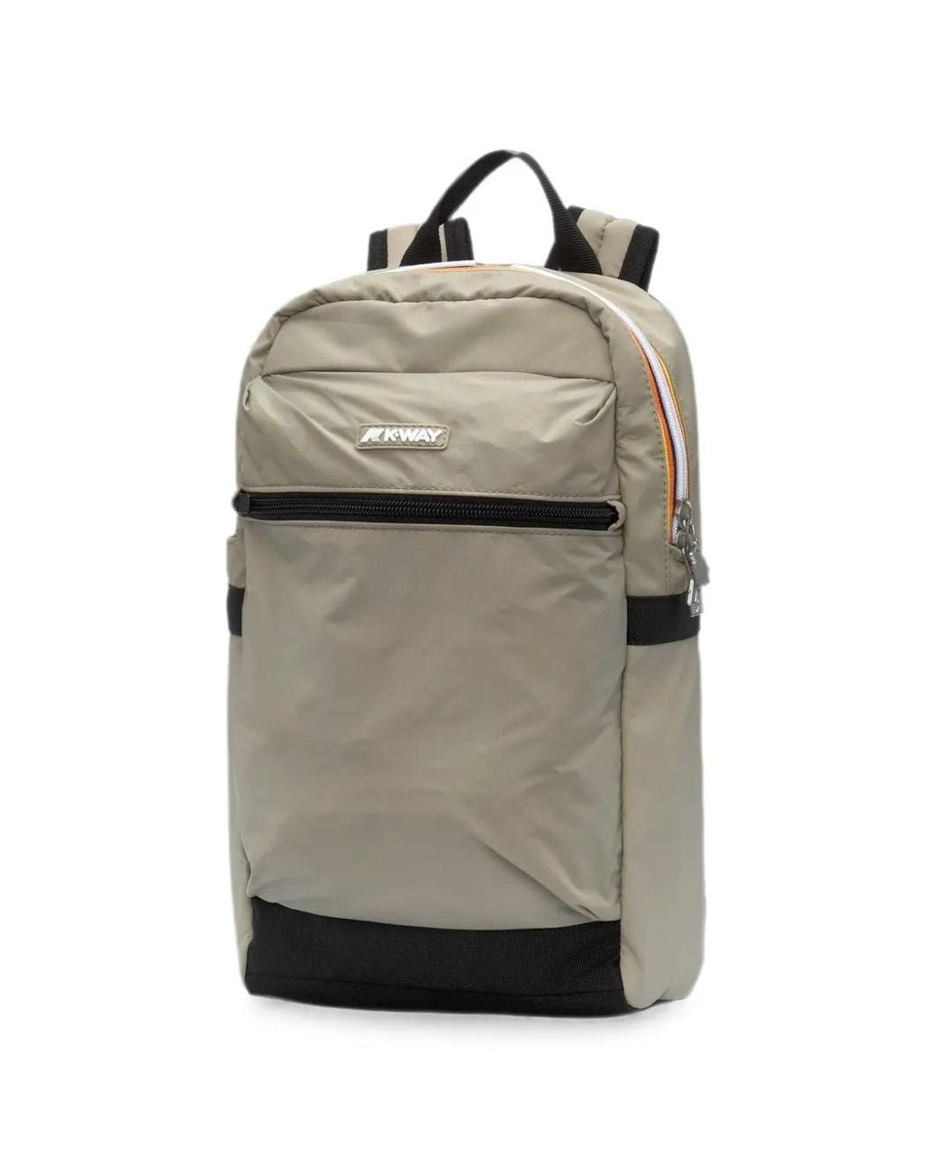 K-Way Gray Small Laon Logo-Patch Backpack