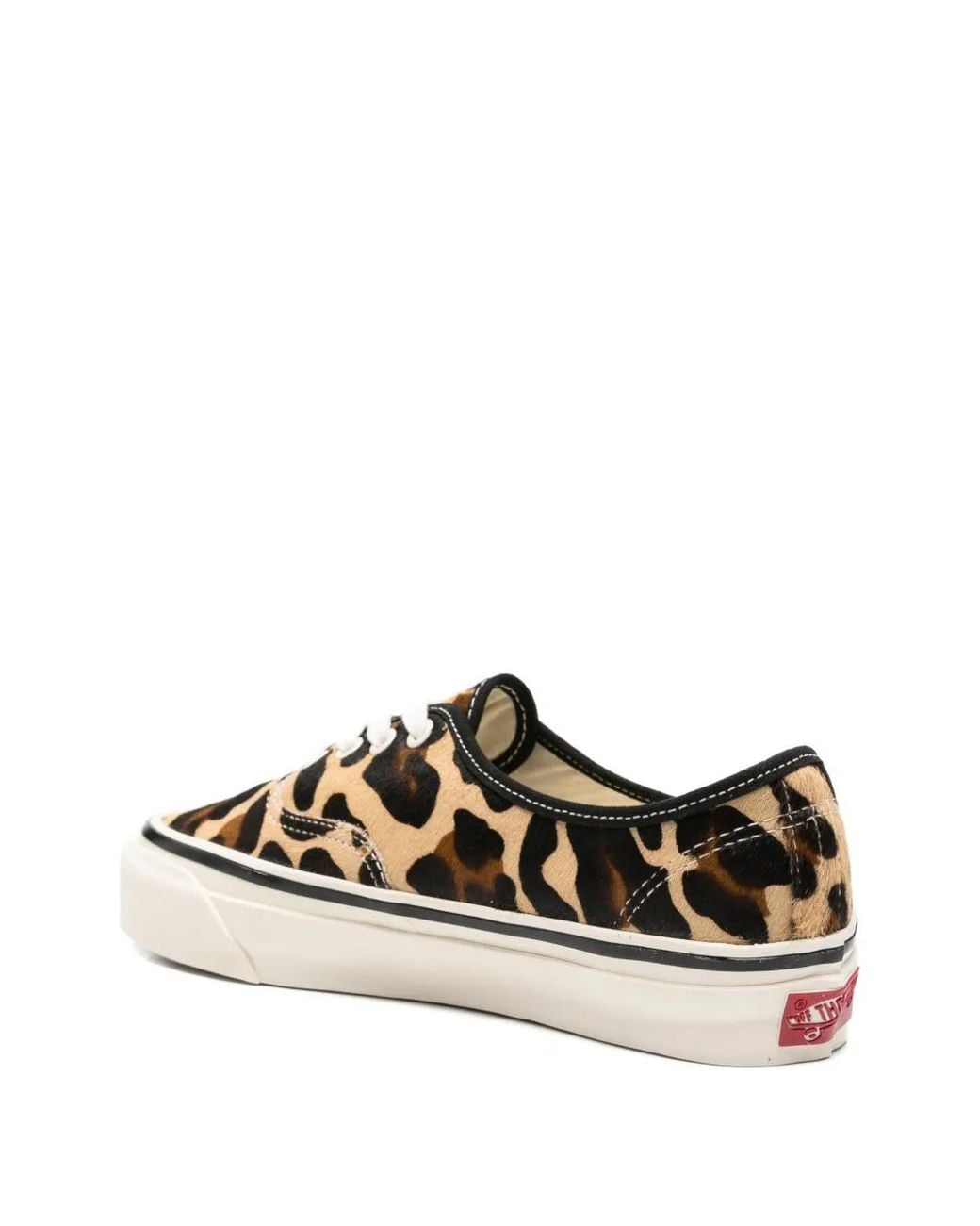 Vans White Leopard-Print Authentic Sneakers
