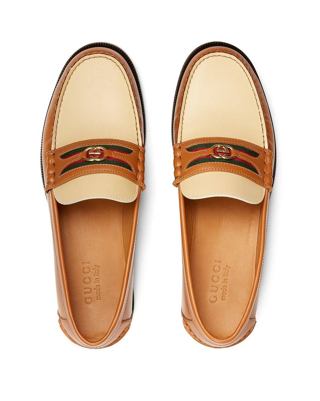suspendere kobling Isbjørn Gucci Interlocking G Two-tone Loafers in Brown for Men | Lyst