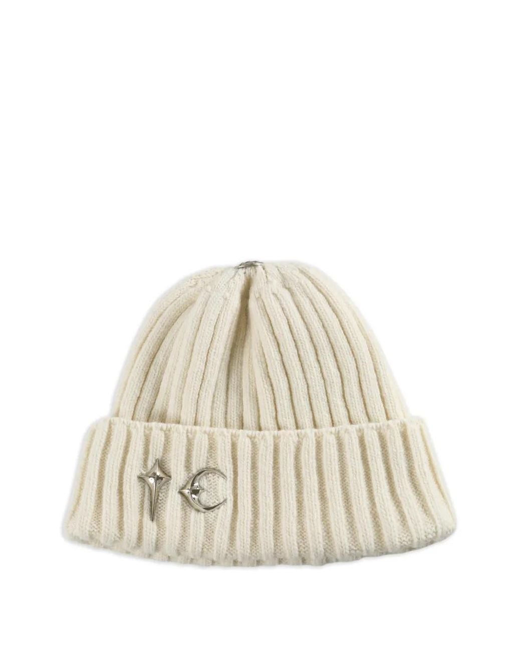 THUG CLUB Natural Ribbed-Knit Hat for men