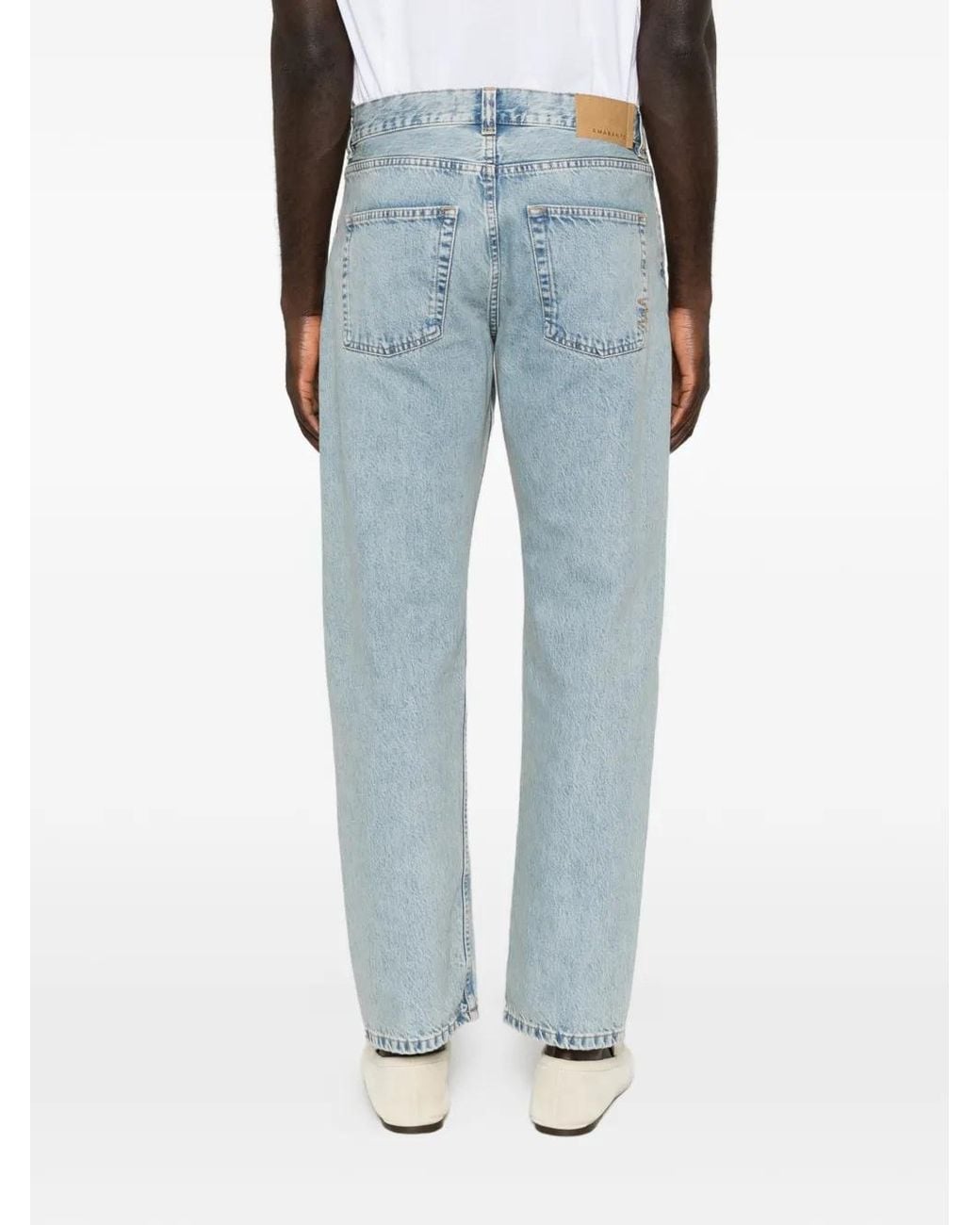 Amaranto Blue Faded Straight-Leg Jeans for men