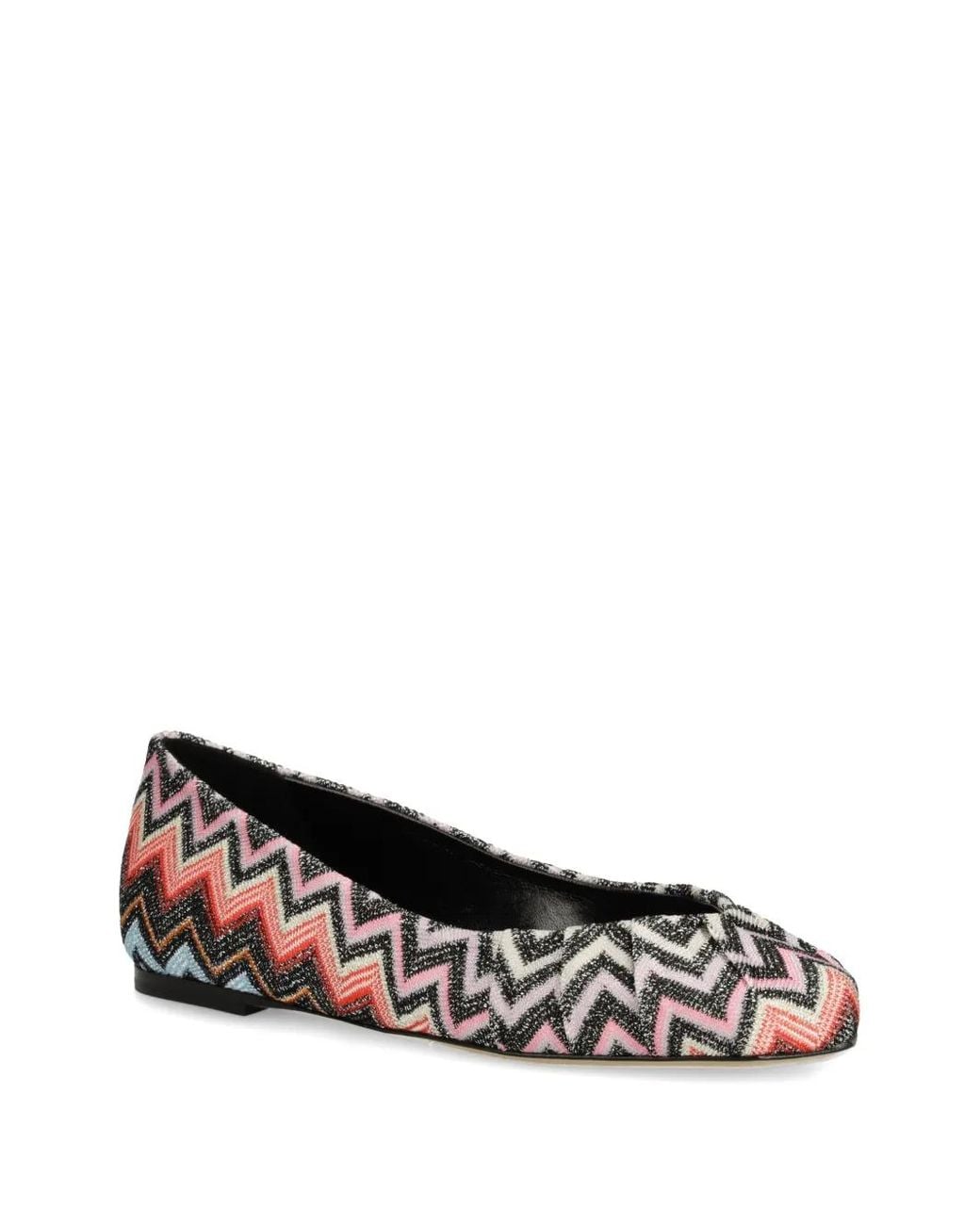 Missoni Black Zigzag-Patterned Ballerinas