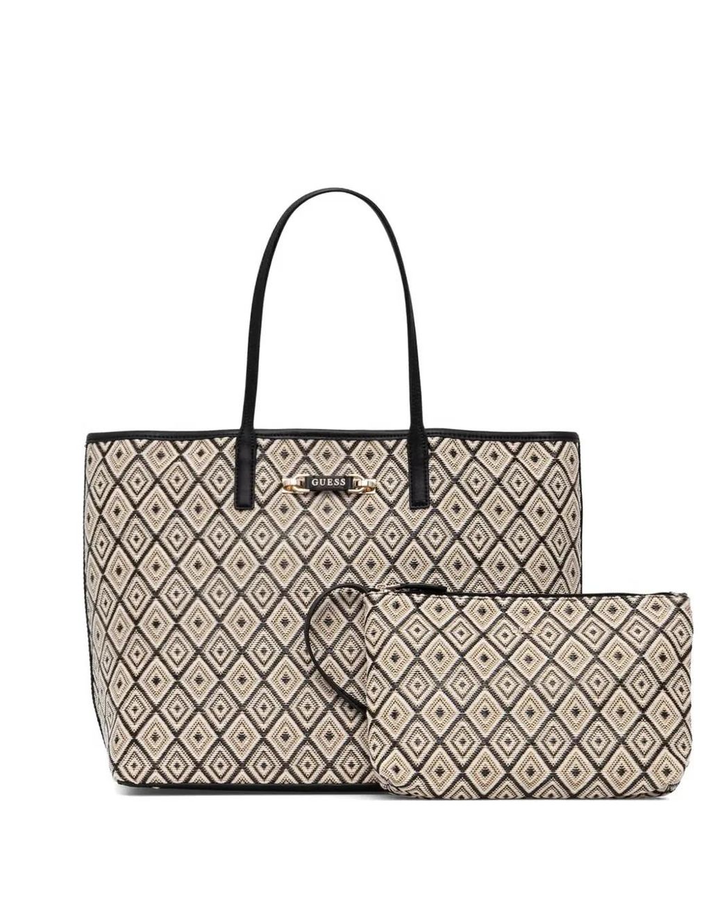 Guess Natural Sophia Geometric-Pattern Tote Bag