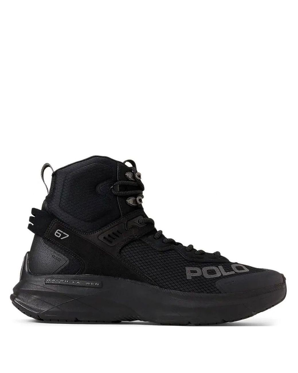 Polo Ralph Lauren Panelled High Top Sneakers in Black for Men Lyst UK