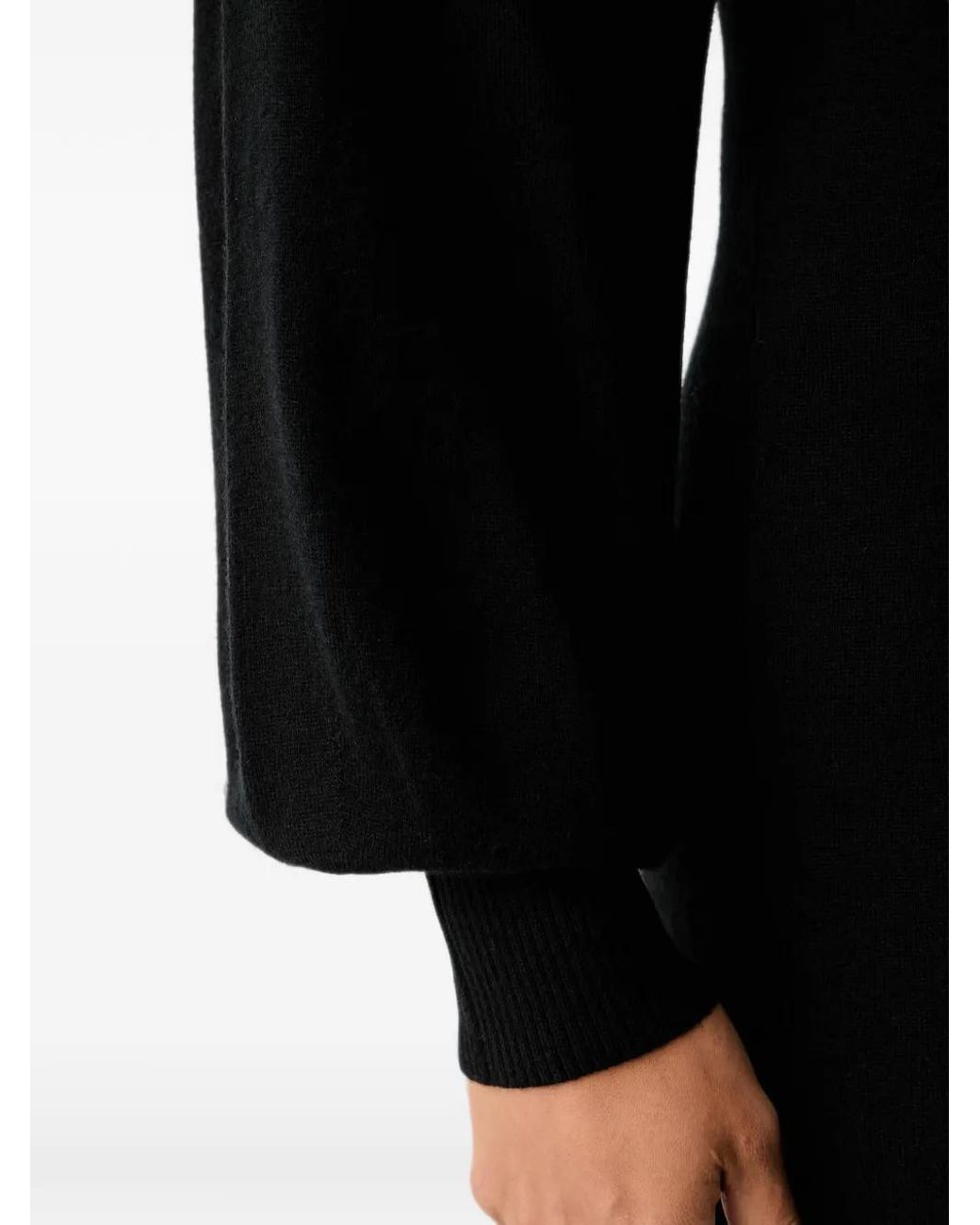 Pinko Black Wool-Blend Turtleneck Midi Dress