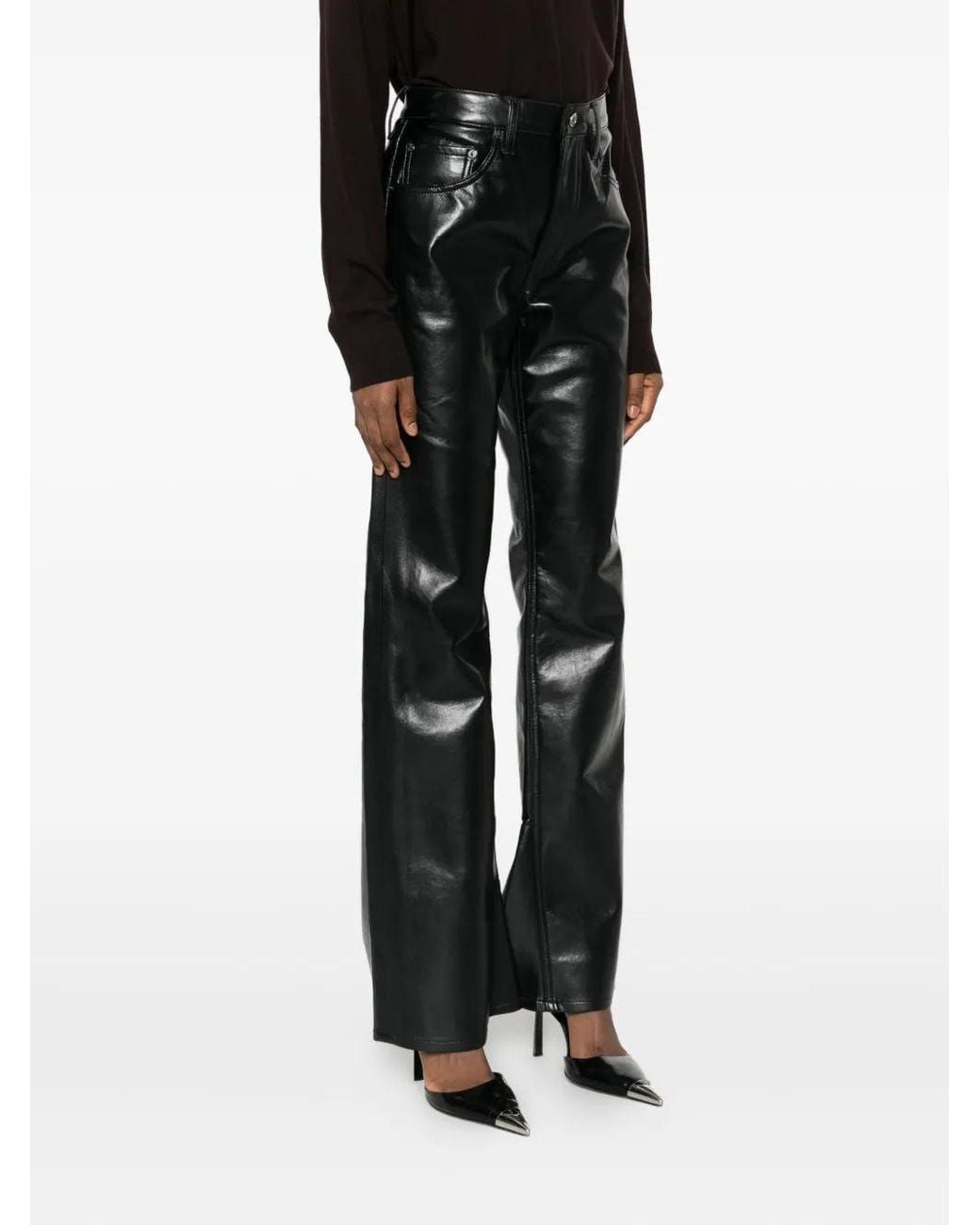 Agolde Black Five-Pocket Trousers