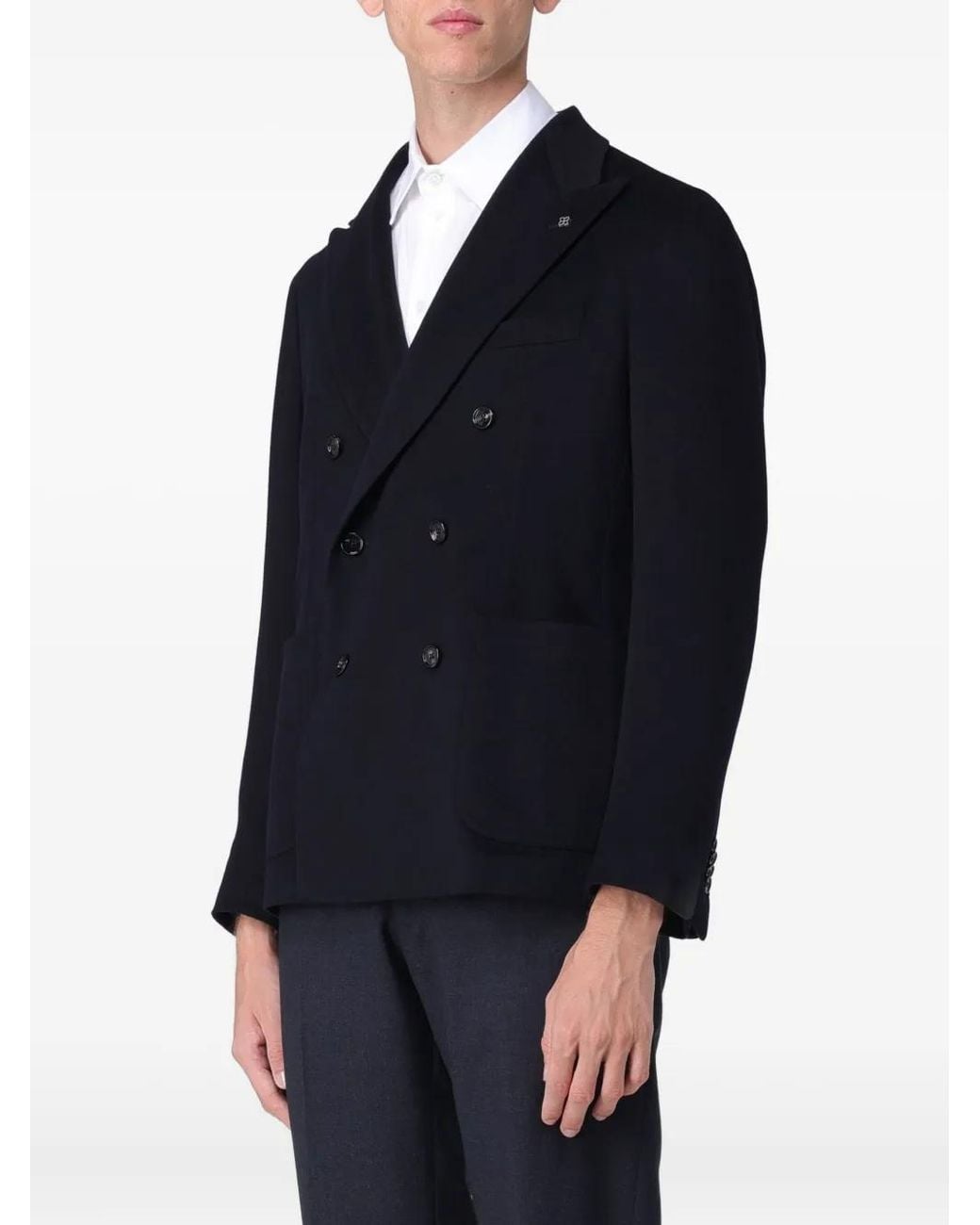 Tagliatore Blue Double-Breasted Blazer for men