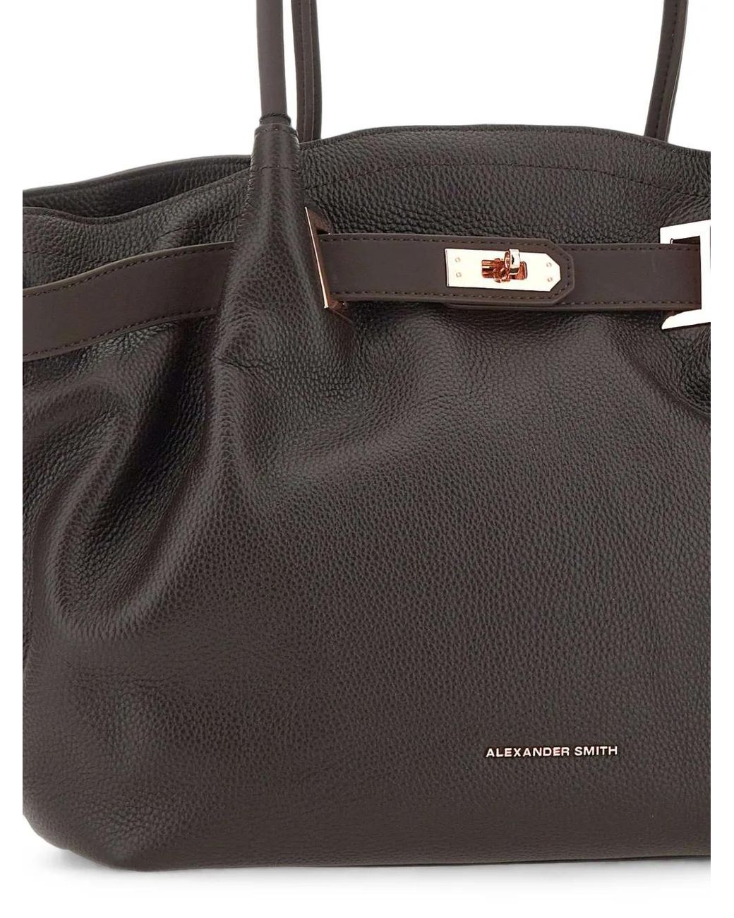 Alexander Smith Black Brooke Embossed-Logo Tote Bag