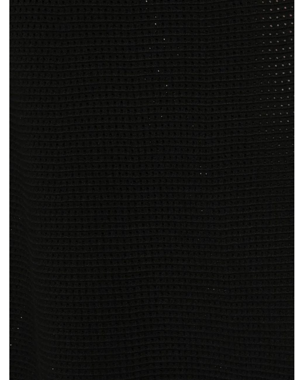P.A.R.O.S.H. Black Elastic-Waist Textured Skirt