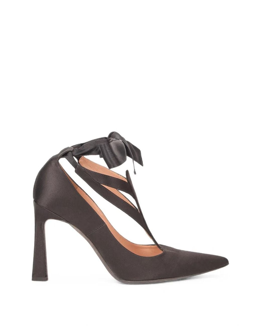 Alberta Ferretti White Lace-Up Pointed-Toe Pumps