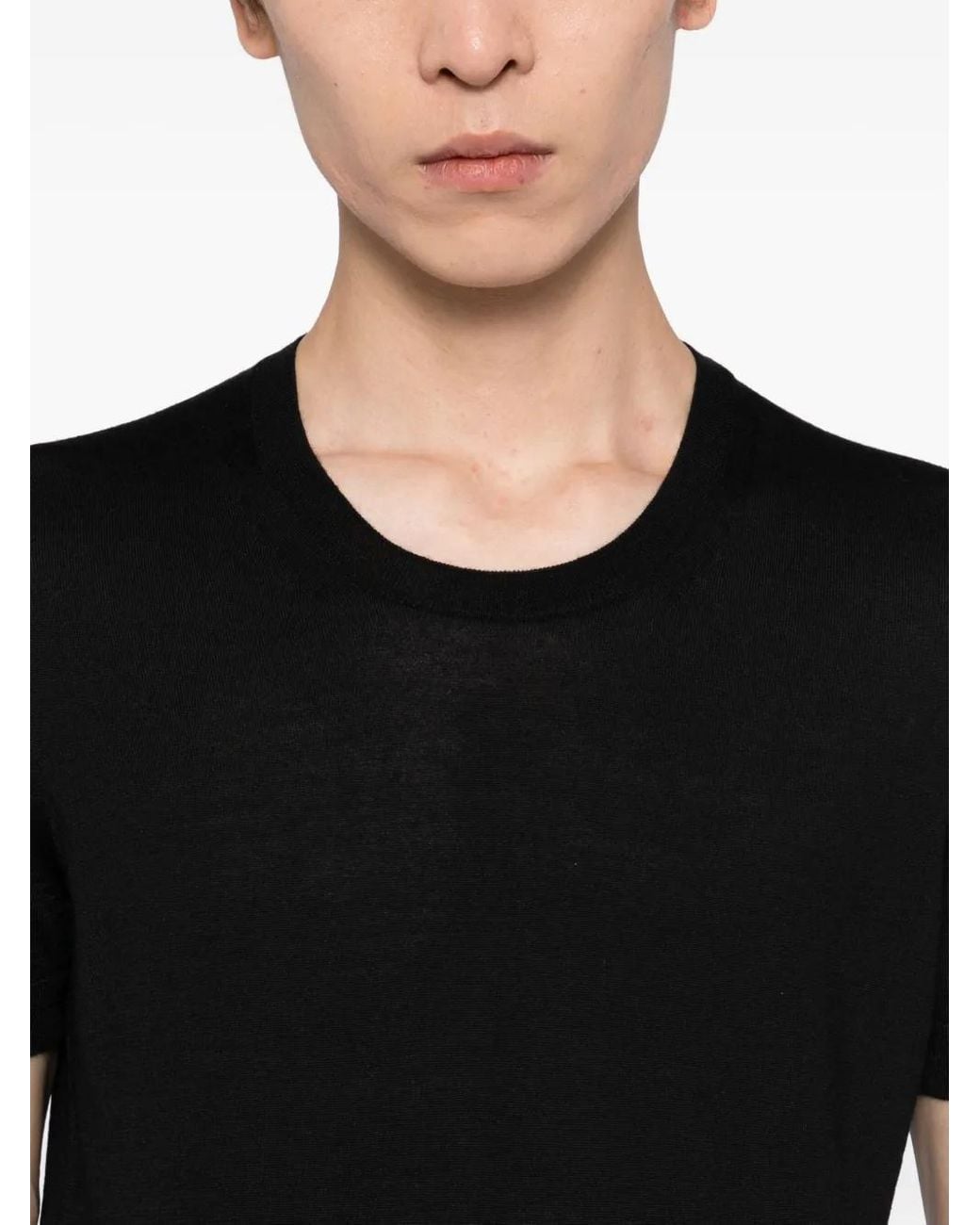Tom Ford Black V-Neck Knitted Tee for men