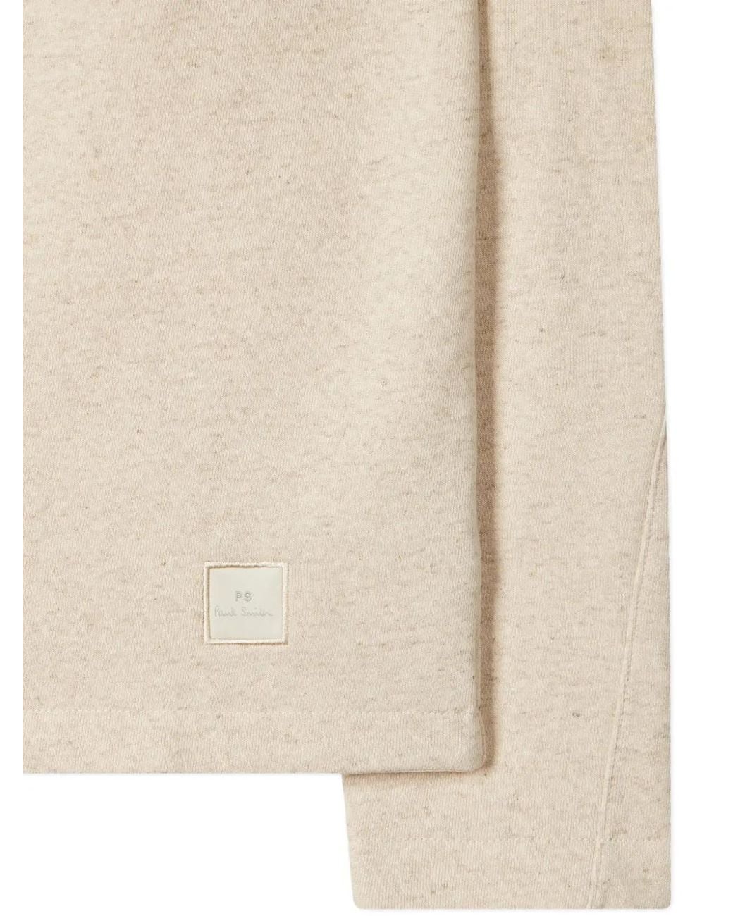 Paul Smith Natural Zipped Patch-Pocket Polo Shirt for men