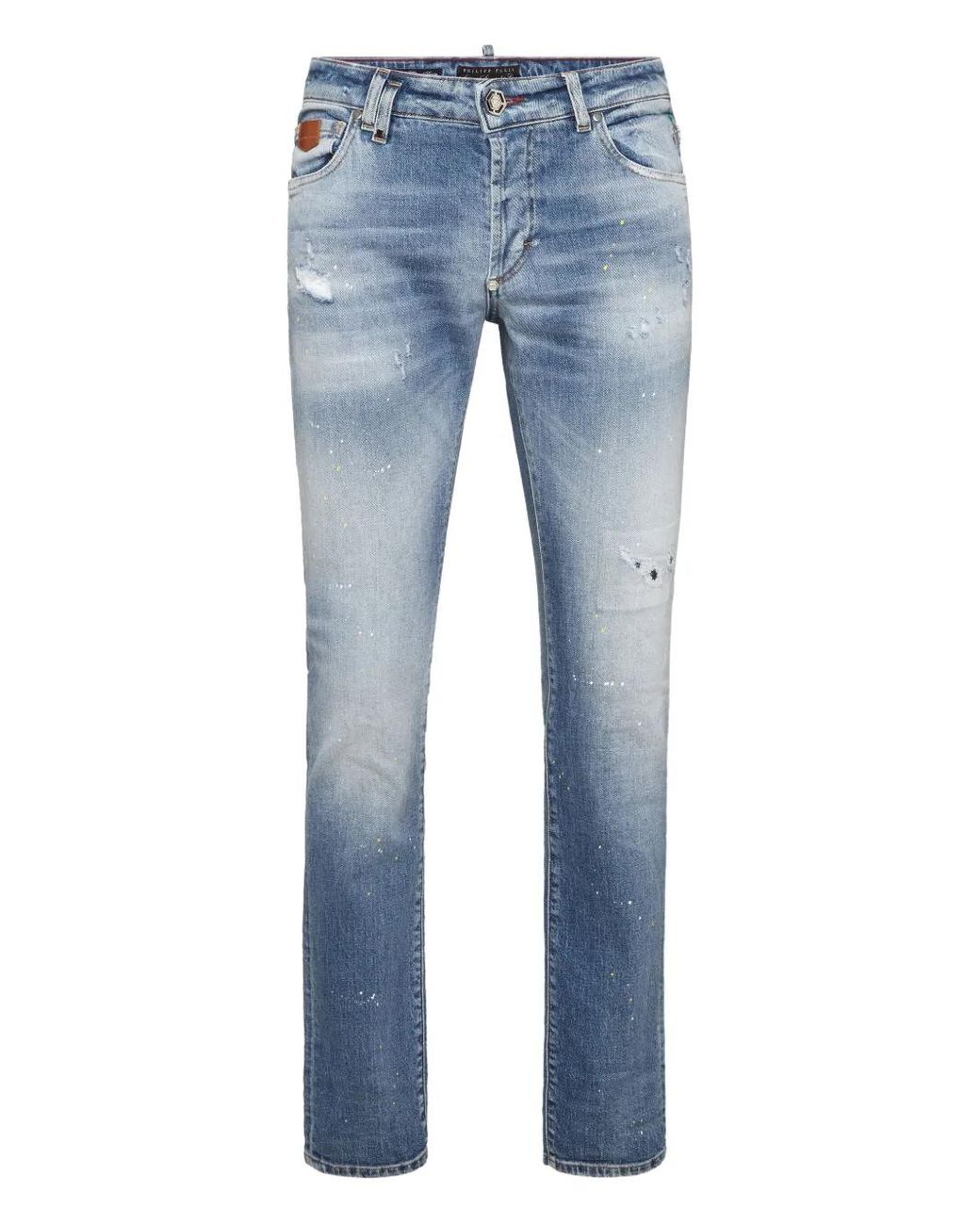 Philipp Plein Blue 5-Pocket Super Straight Cut Jeans for men