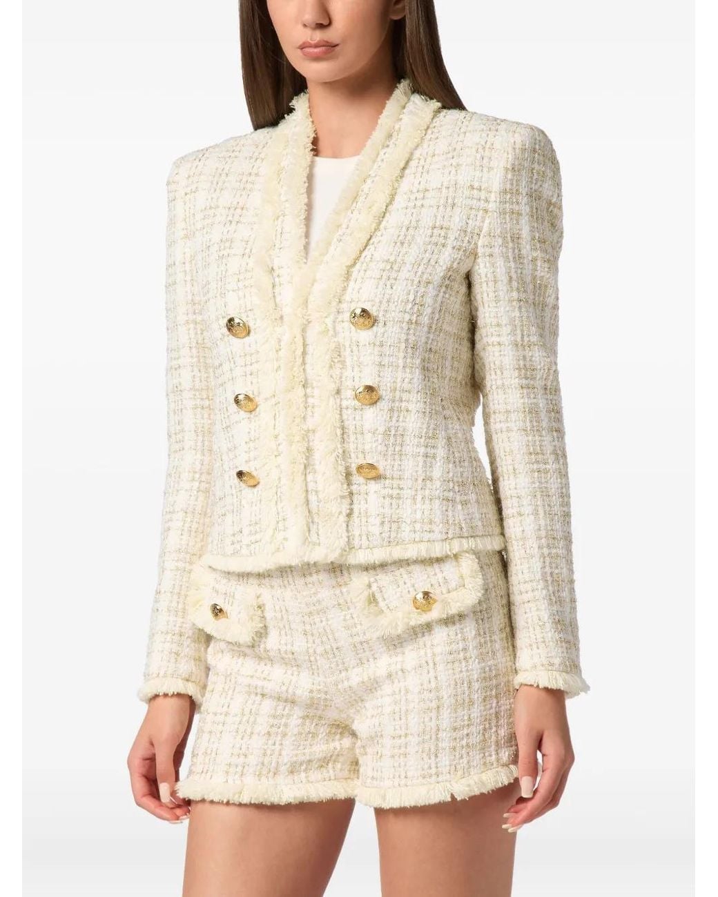 Philipp Plein Natural Tweed Jacket