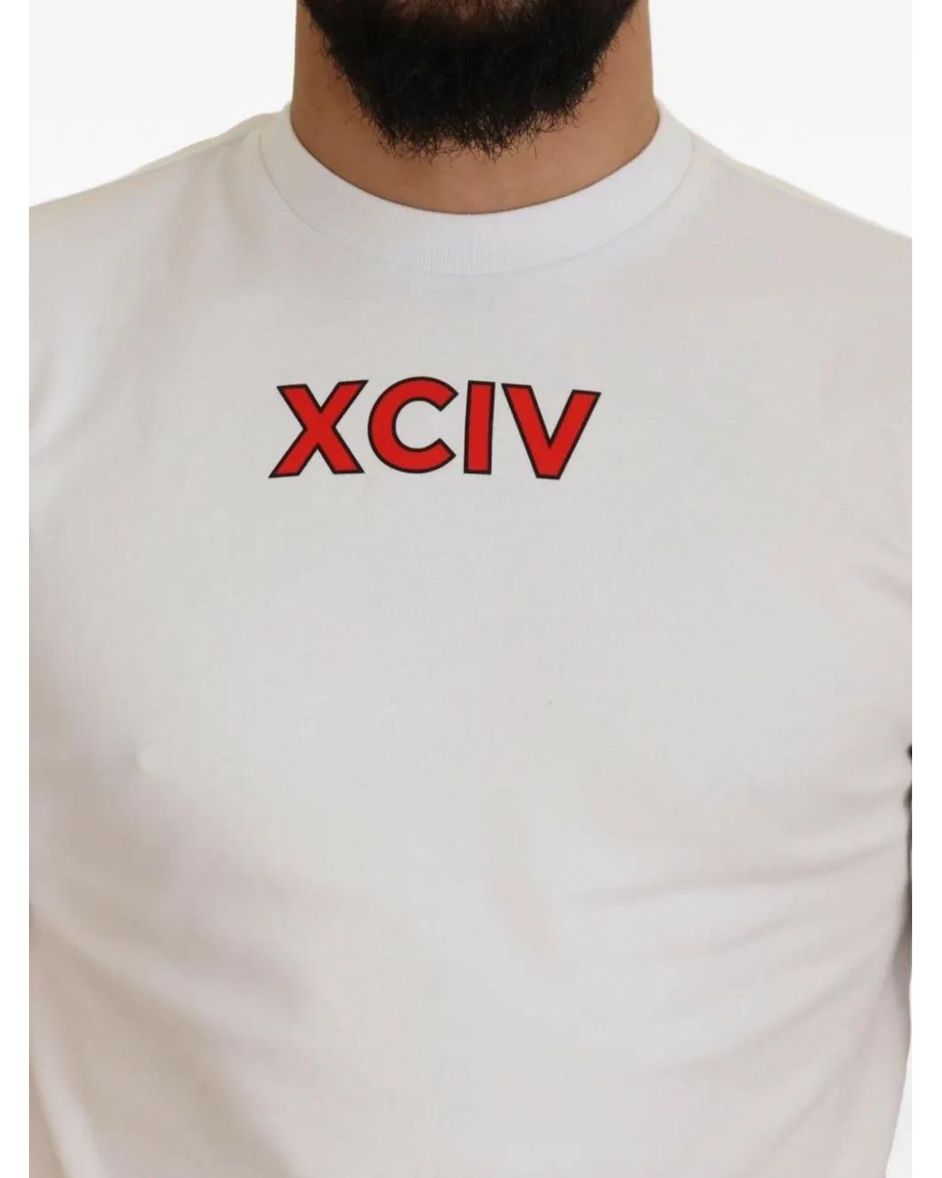 Gcds White Xciv Logo-Print T-Shirt for men