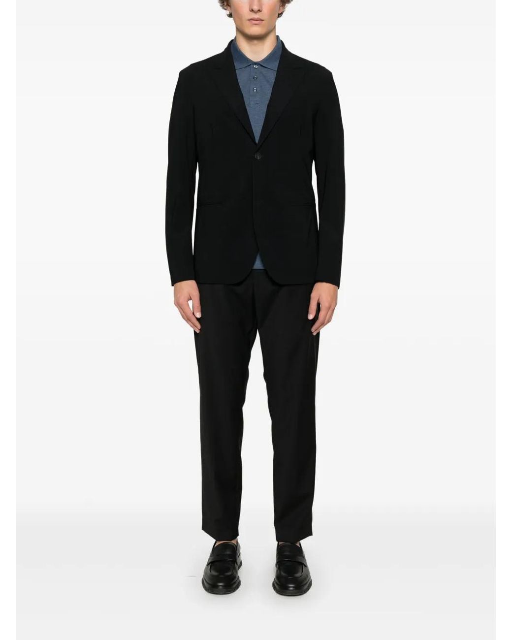 Eraldo Black Peak-Lapels Blazer for men