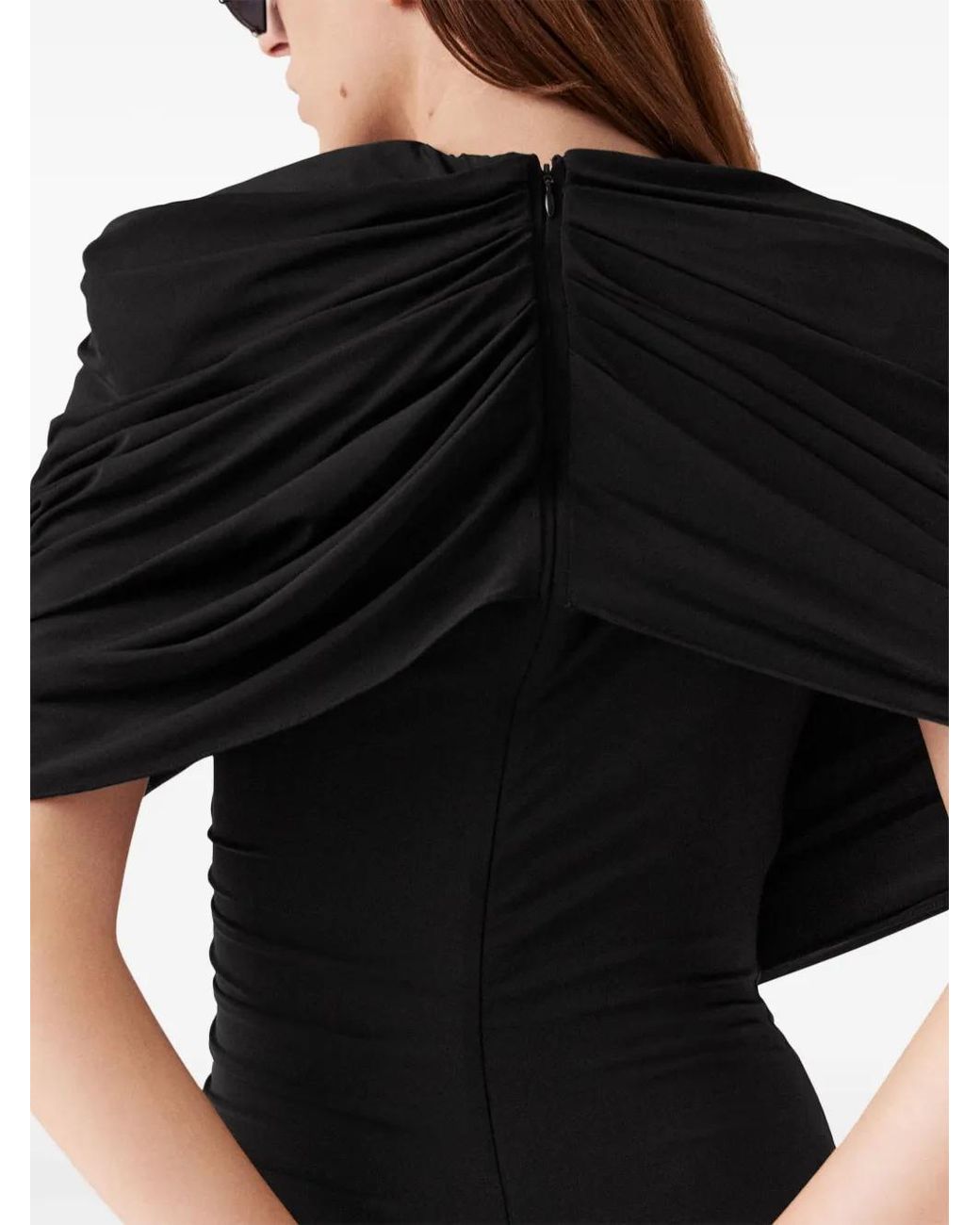 Stella McCartney Gedrapeerde Midi-Jurk in het Black