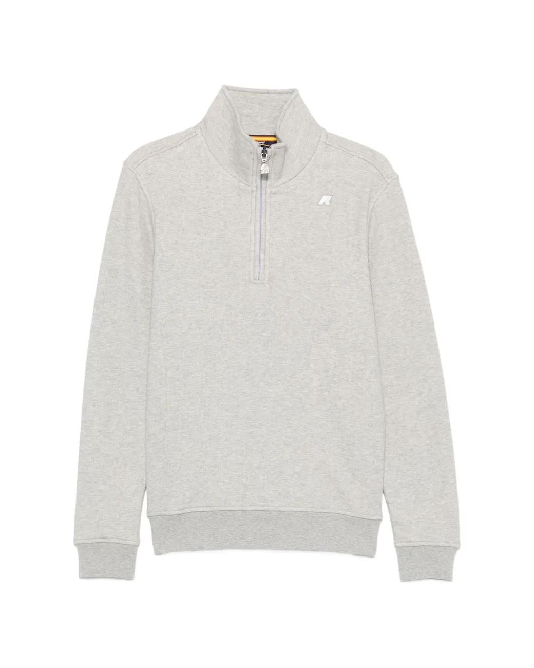 K-Way White Quarter-Zip Logo-Patch Sweatshirt for men