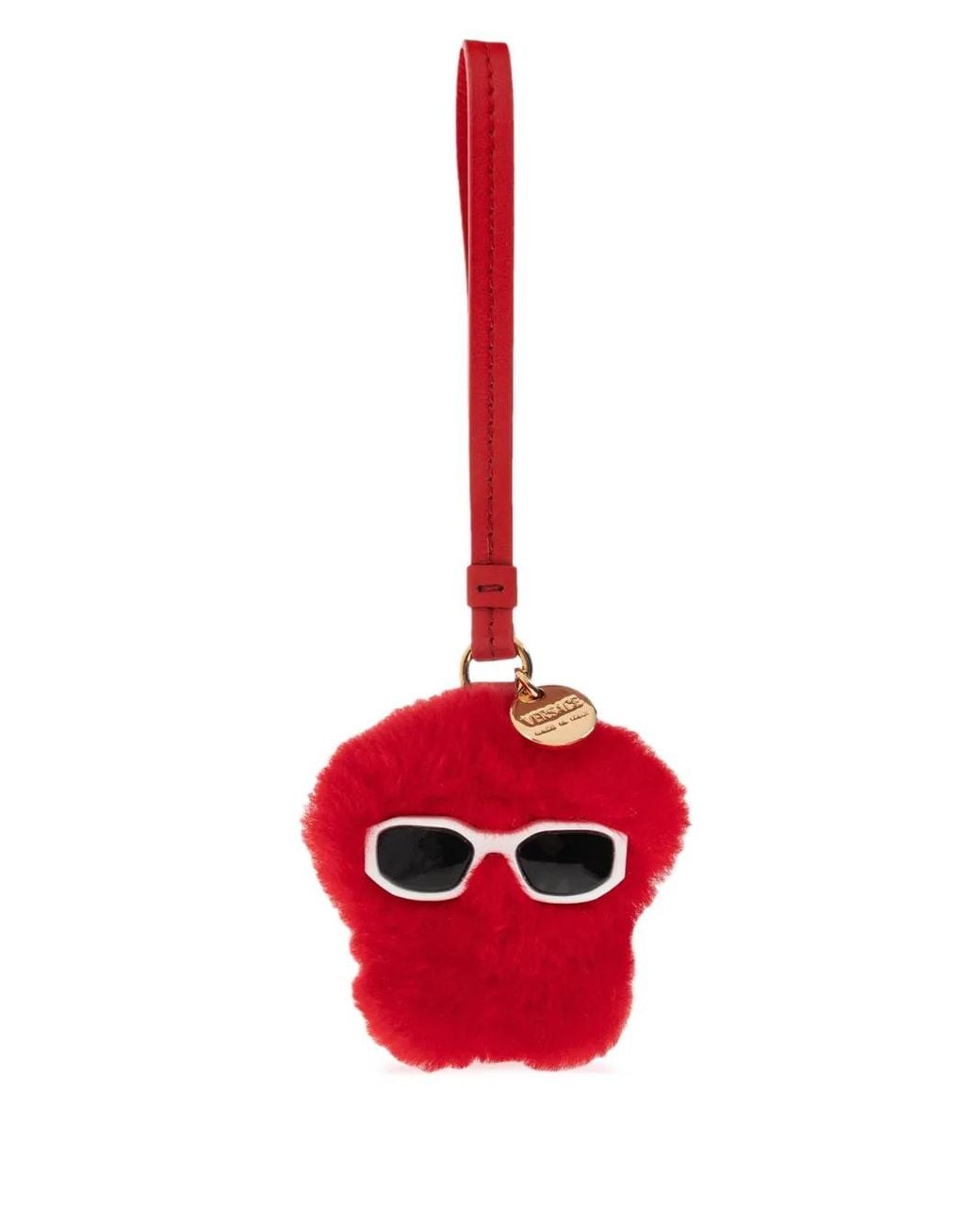 Versace Red Faux-Fur Bag Charm