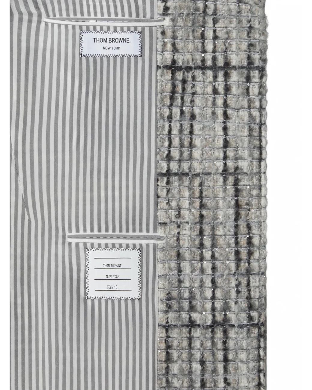 Thom Browne Gray Waffle-Tweed Overcoat