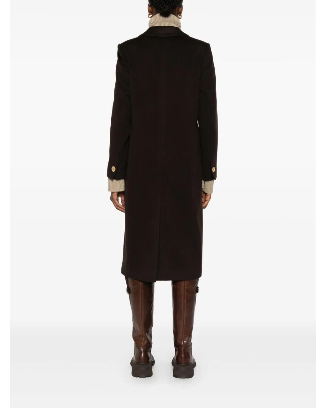 Tagliatore Black Buttoned Coat