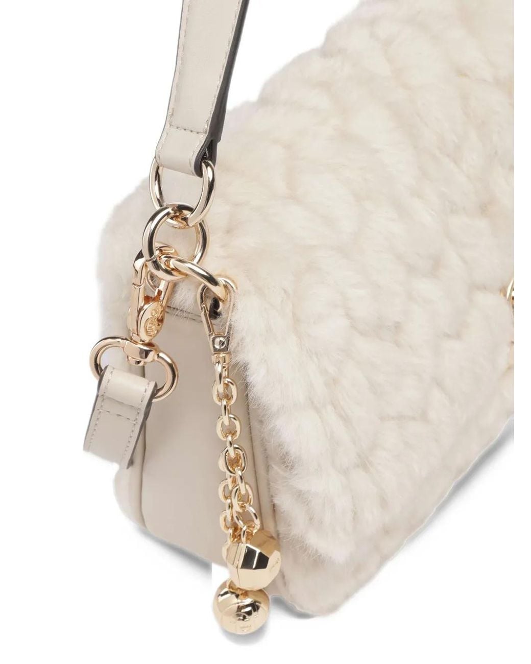 Liu Jo White Faux-Fur Shoulder Bag