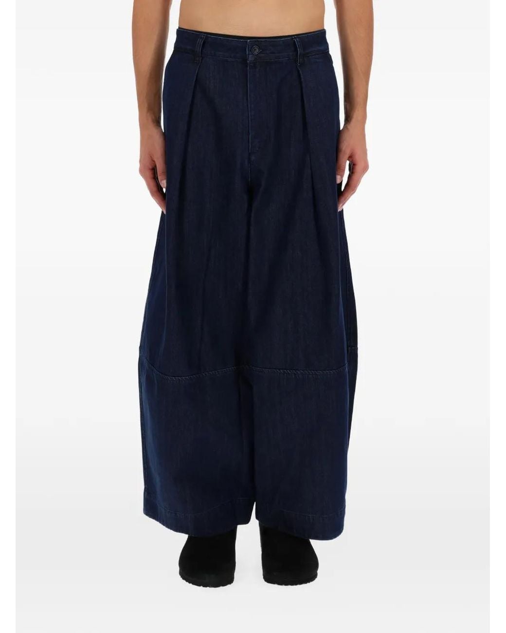 YMC Blue Pleated Jeans for men