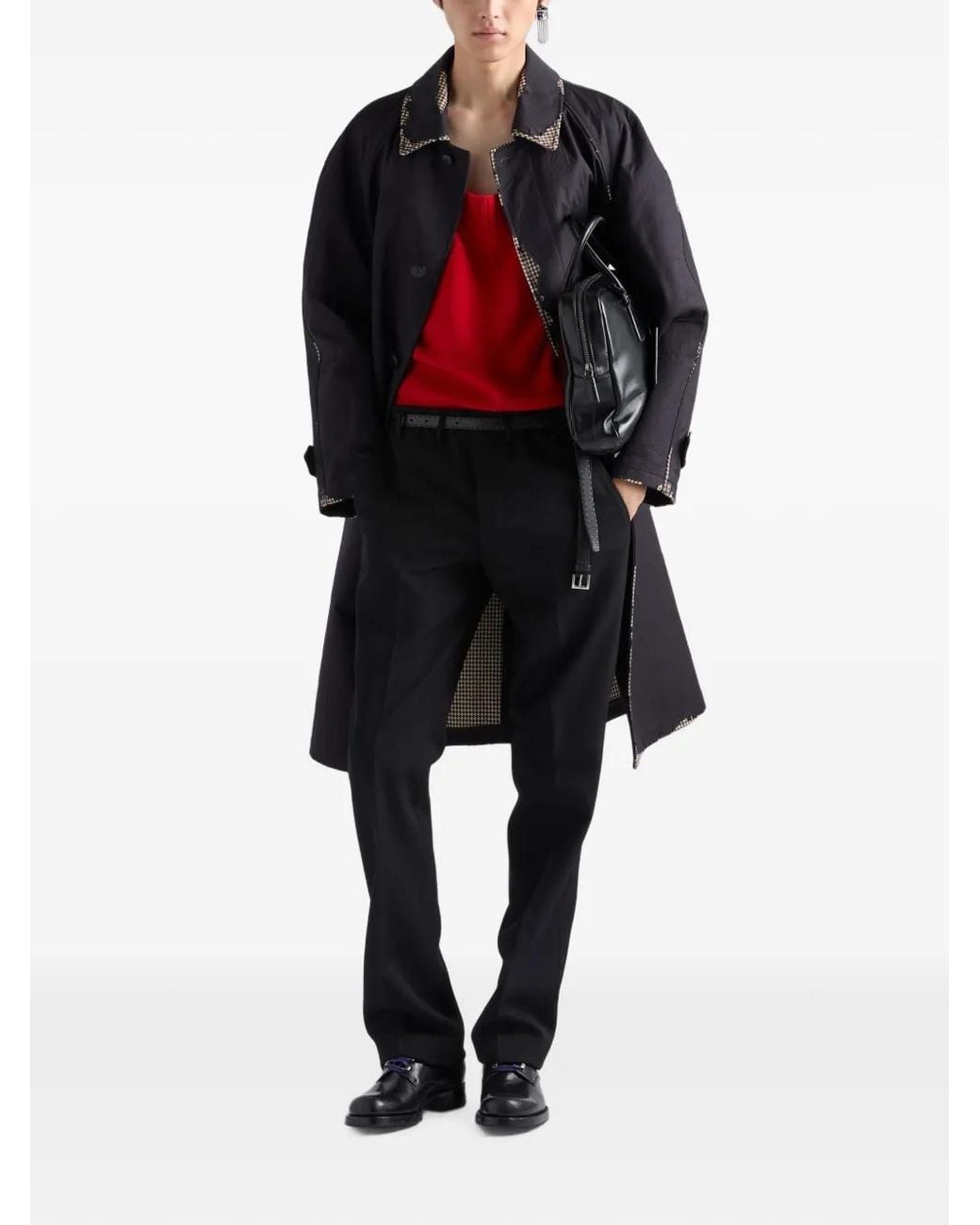 Prada Blue Bonded Devoré Cotton Coat for men