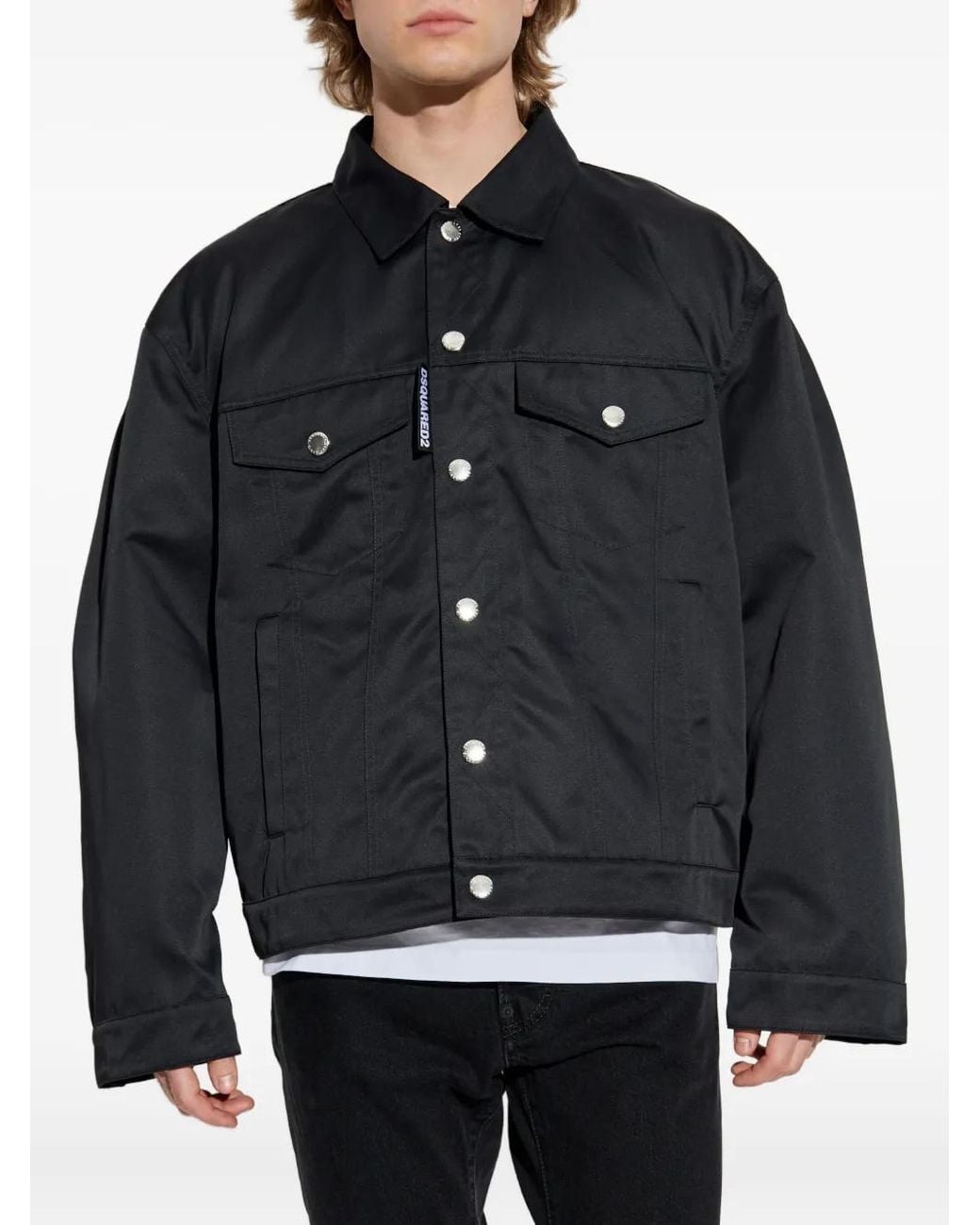 DSquared² Blue Logo-Tag Jacket for men