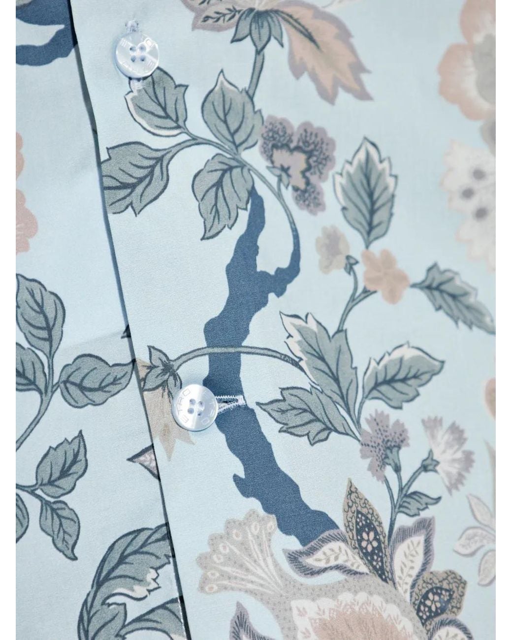 Etro Blue Floral-Print Shirt for men