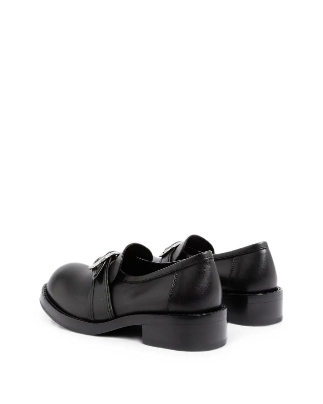Ann Demeulemeester Black Buckle-Fastening Leather Loafers