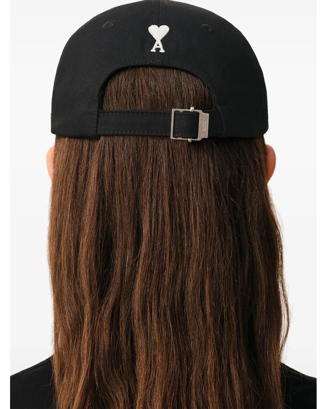 AMI Black Logo-Embroidered Buckle Baseball Cap