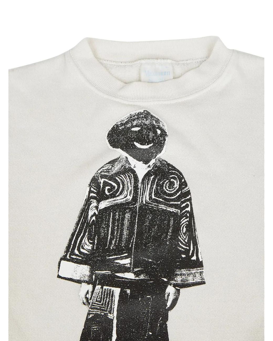 DRx FARMAxY FOR LN-CC White Graphic-Print Crew-Neck Sweatshirt