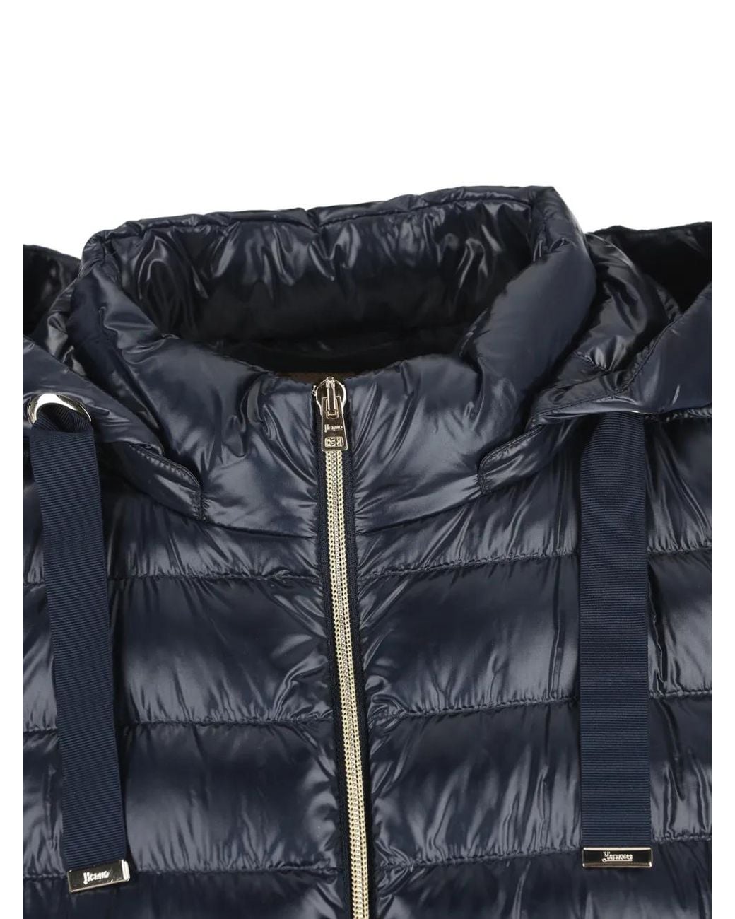 Herno Blue Hooded Quilted Jacket