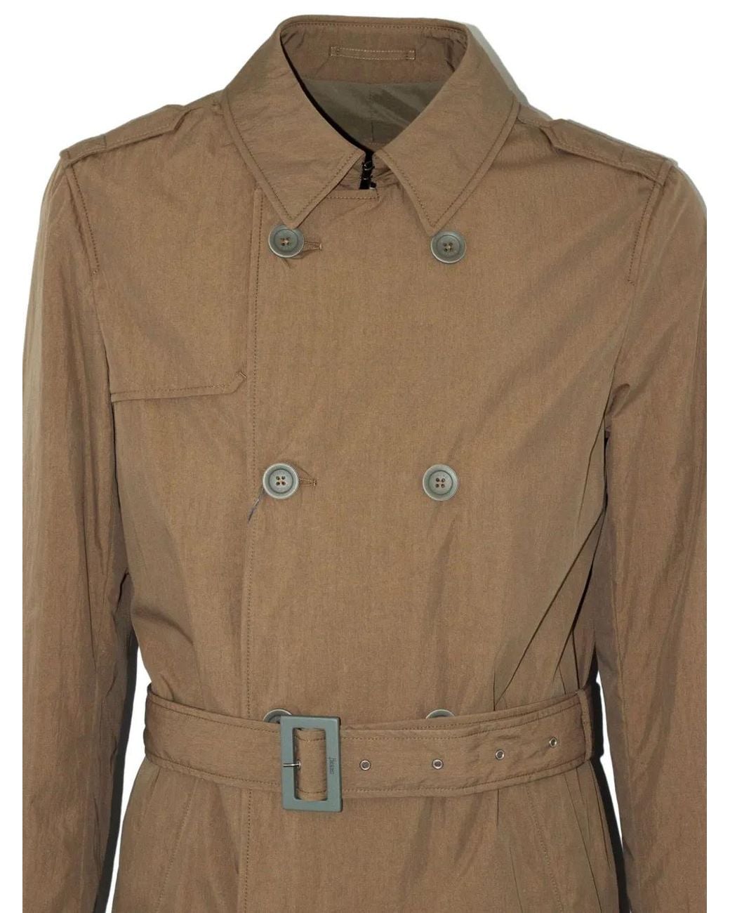 Herno Natural Double-Breasted Belted Coat for men