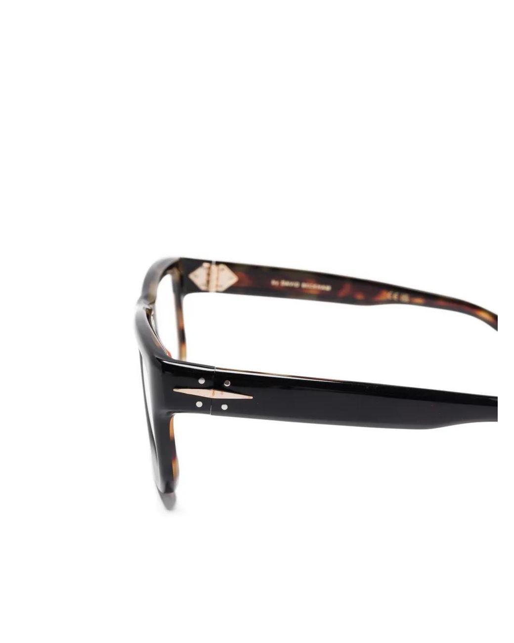 David Beckham Brown Rectangle-Frame Glasses