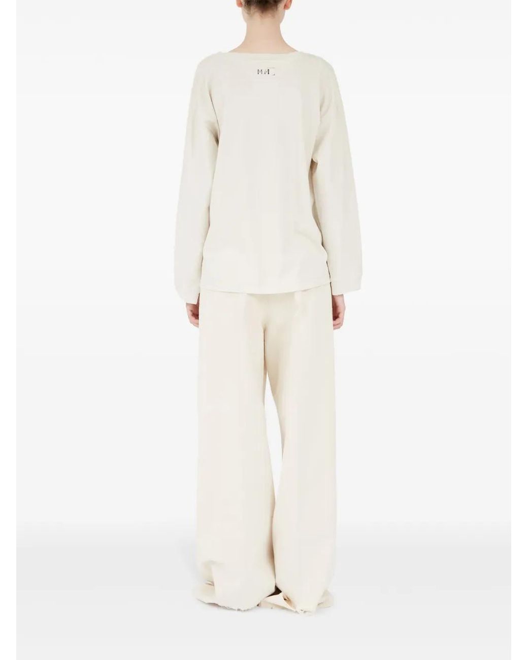 Maison Margiela White Round-Neck Jumper