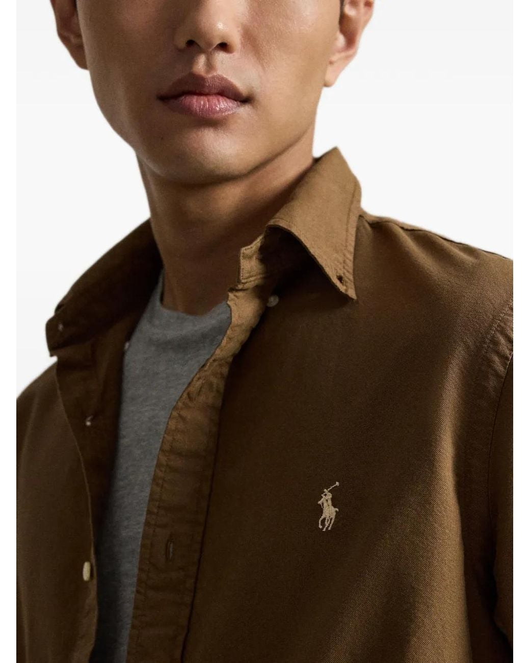 Polo Ralph Lauren Brown Garment-Dyed Oxford Shirt for men