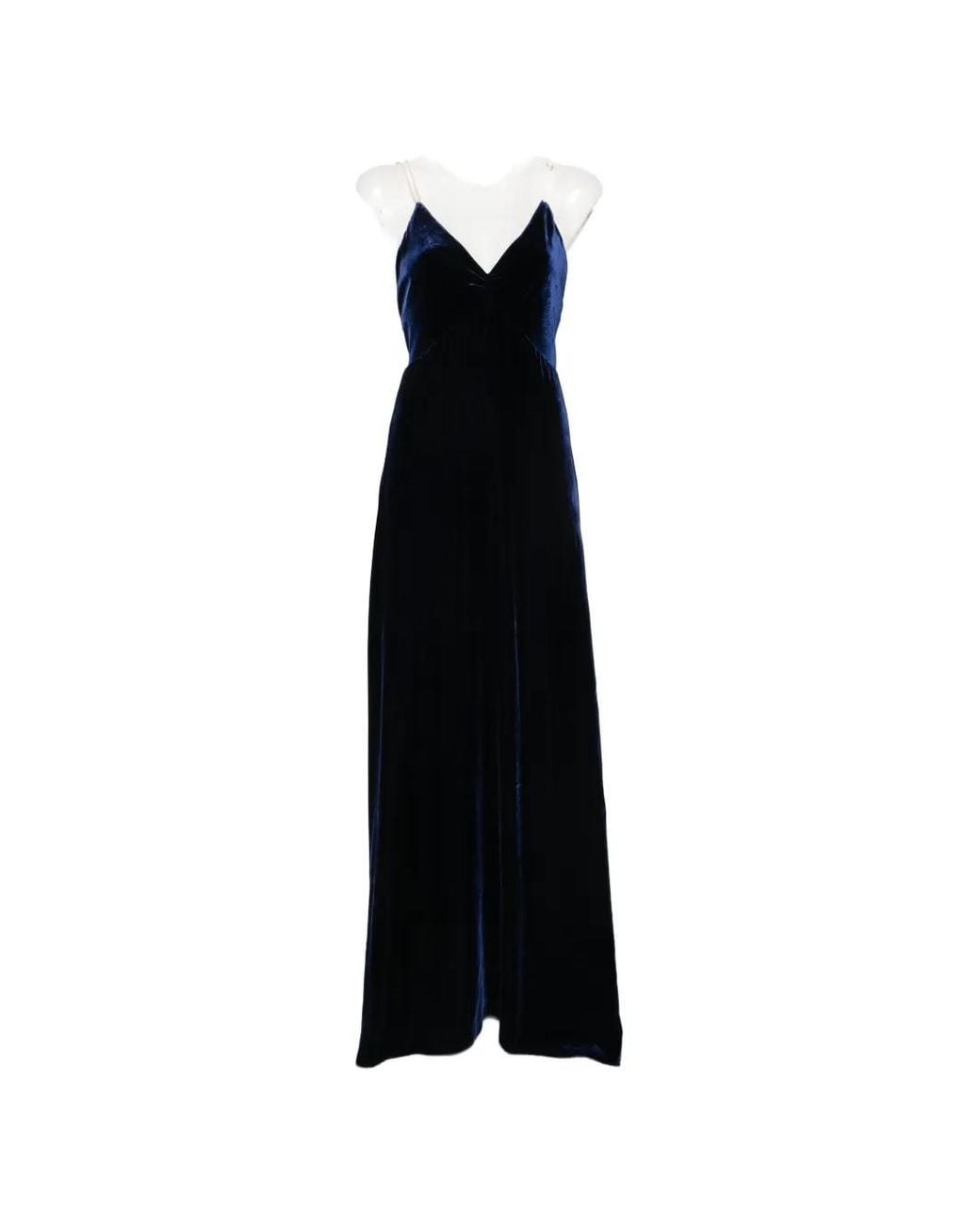 Forte_forte Black Pearl-Strap Velvet Maxi Dress