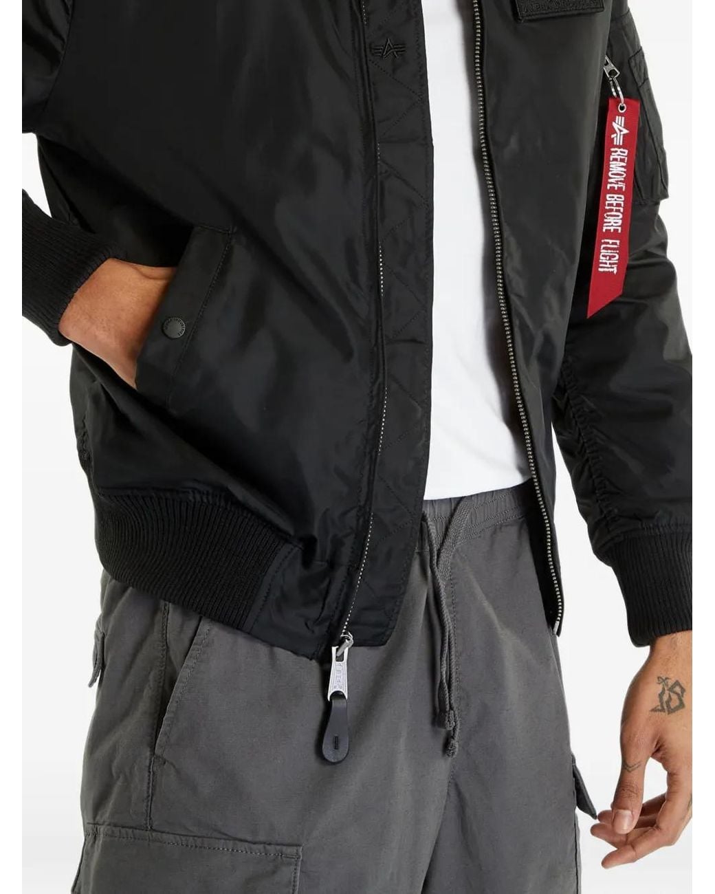 Alpha Industries Black Veste Bomber Ma-1 Tt Hood Light for men