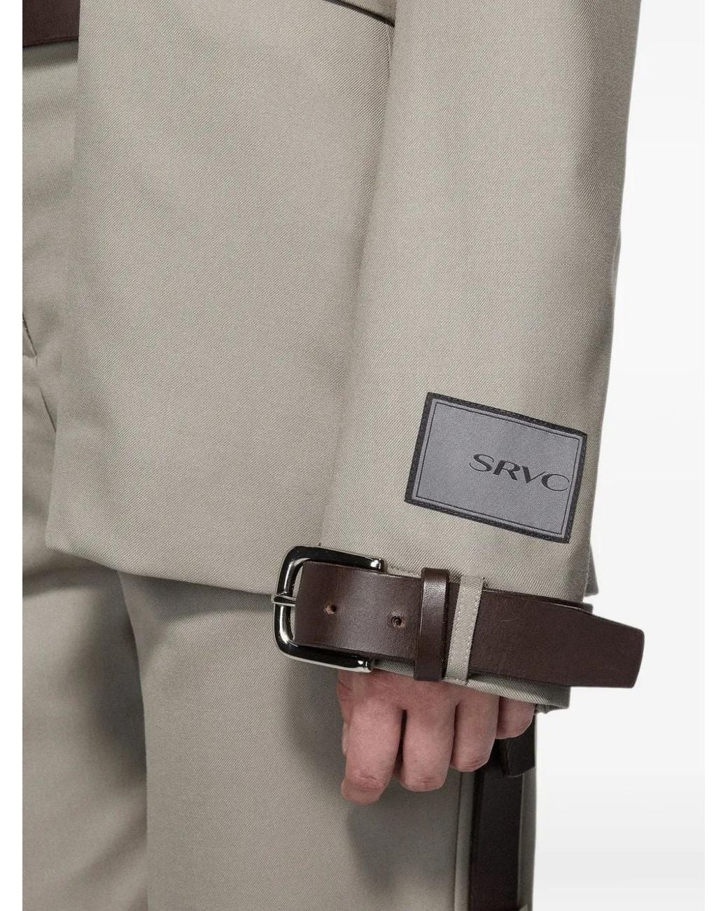 SRVC Studio Gray Serpentine Cut-Out Tailored Jacket