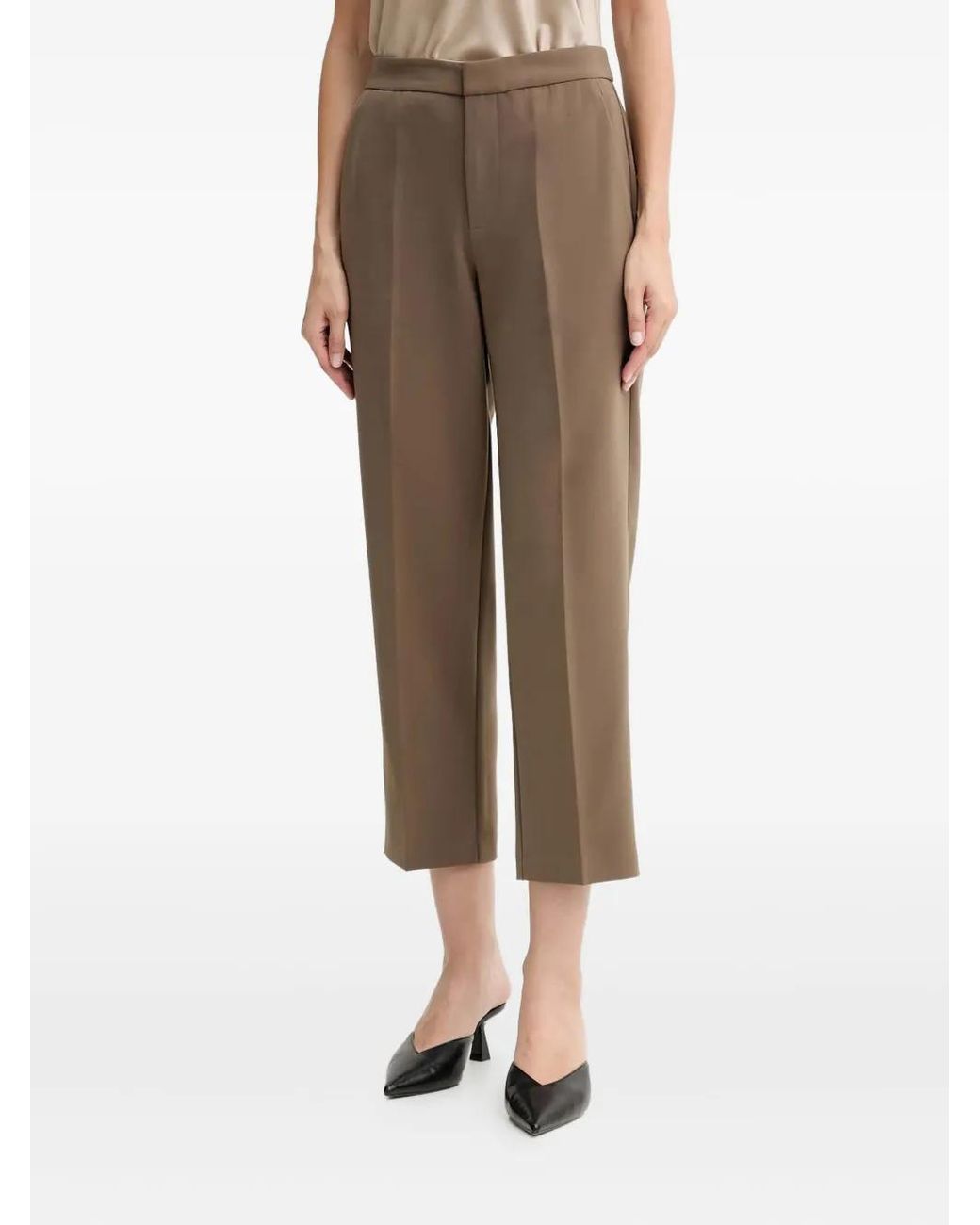 Isabelle Blanche Natural Cropped Trousers