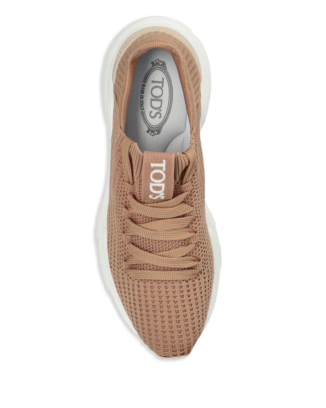 Tod's Brown Sneakers Mit Gestricktem Einsatz