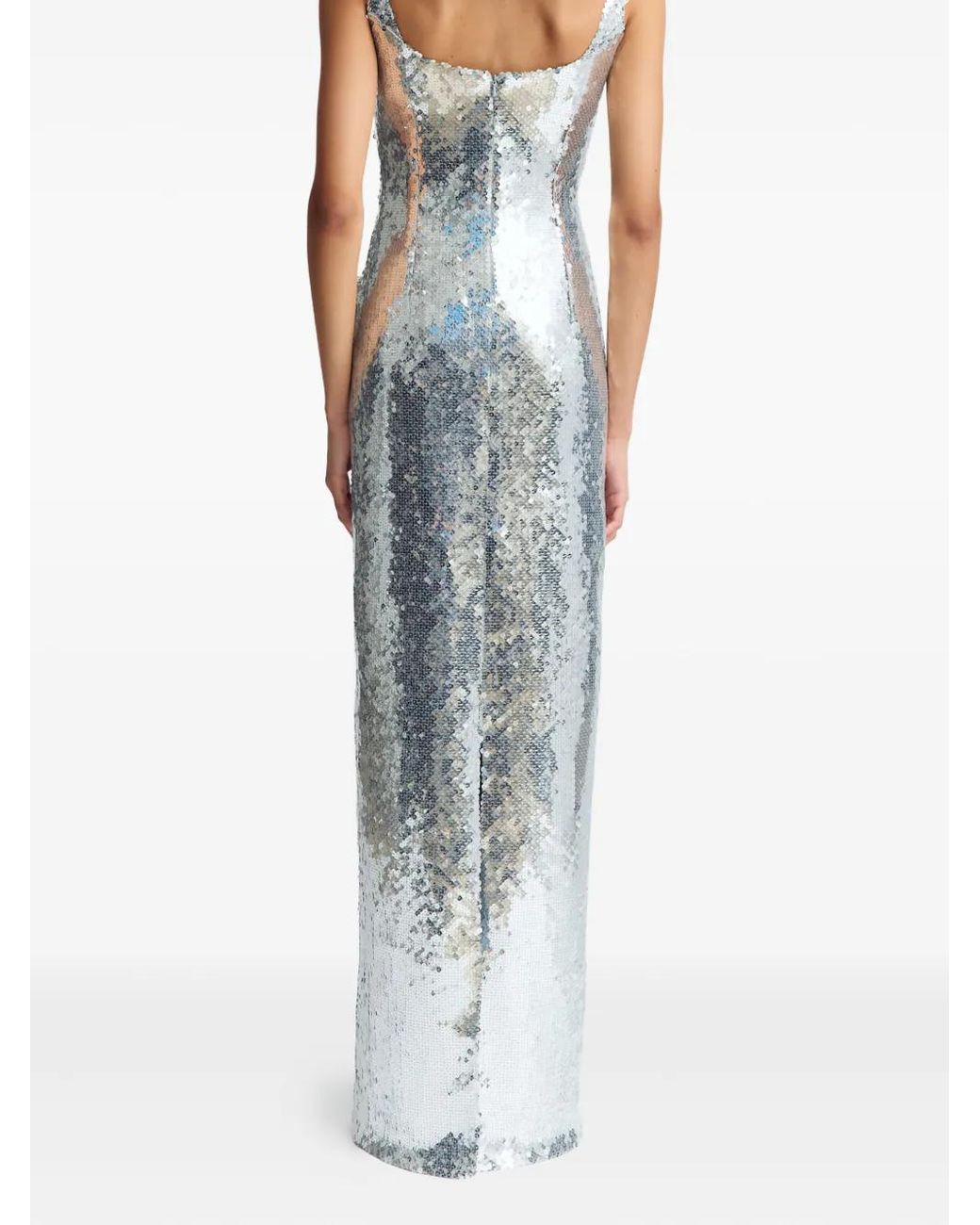 16Arlington White Electra Sequinned Gown