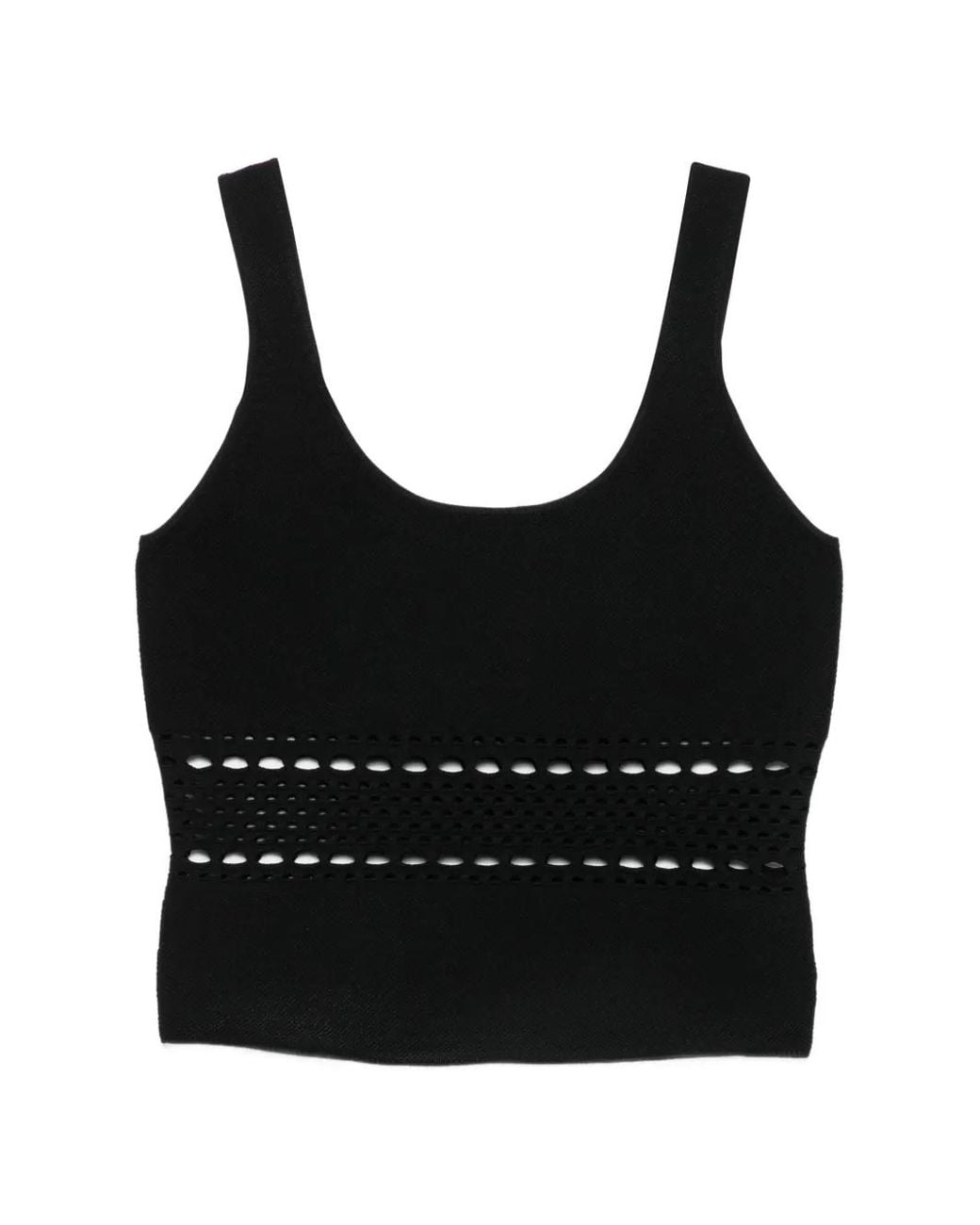 Jonathan Simkhai Black Open-Stitch Tank Top