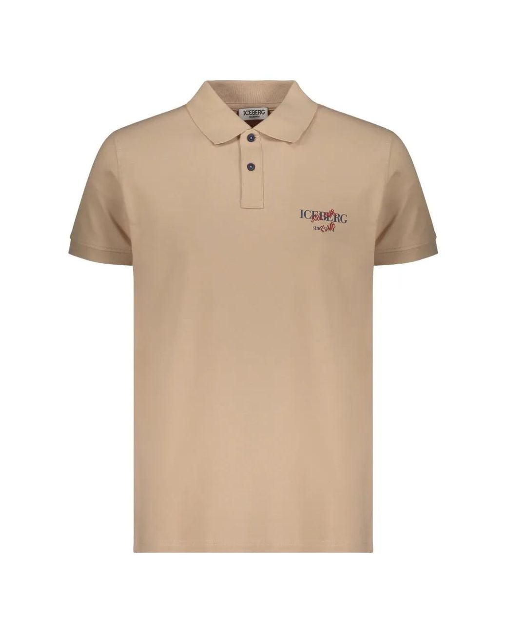Iceberg Natural Logo-Print Piqué Polo Shirt for men