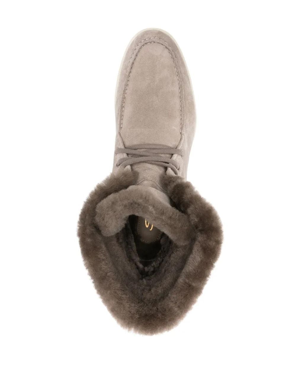 Santoni Natural "Detrwchbtf" Fur-Trim Suede Desert Boots