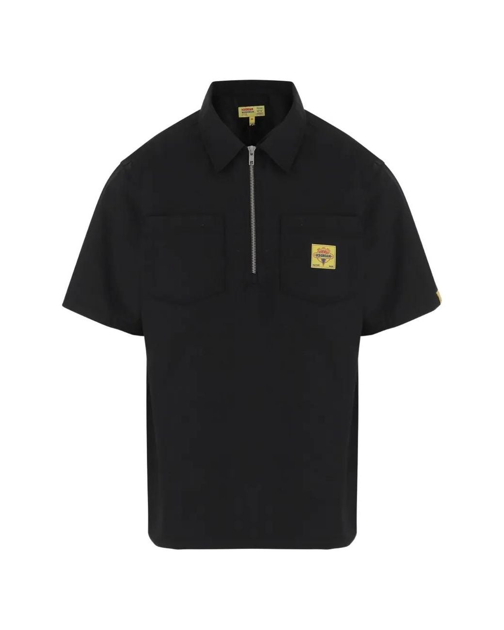 ICECREAM Black Polo À Imprimé Graphique Et Zip for men