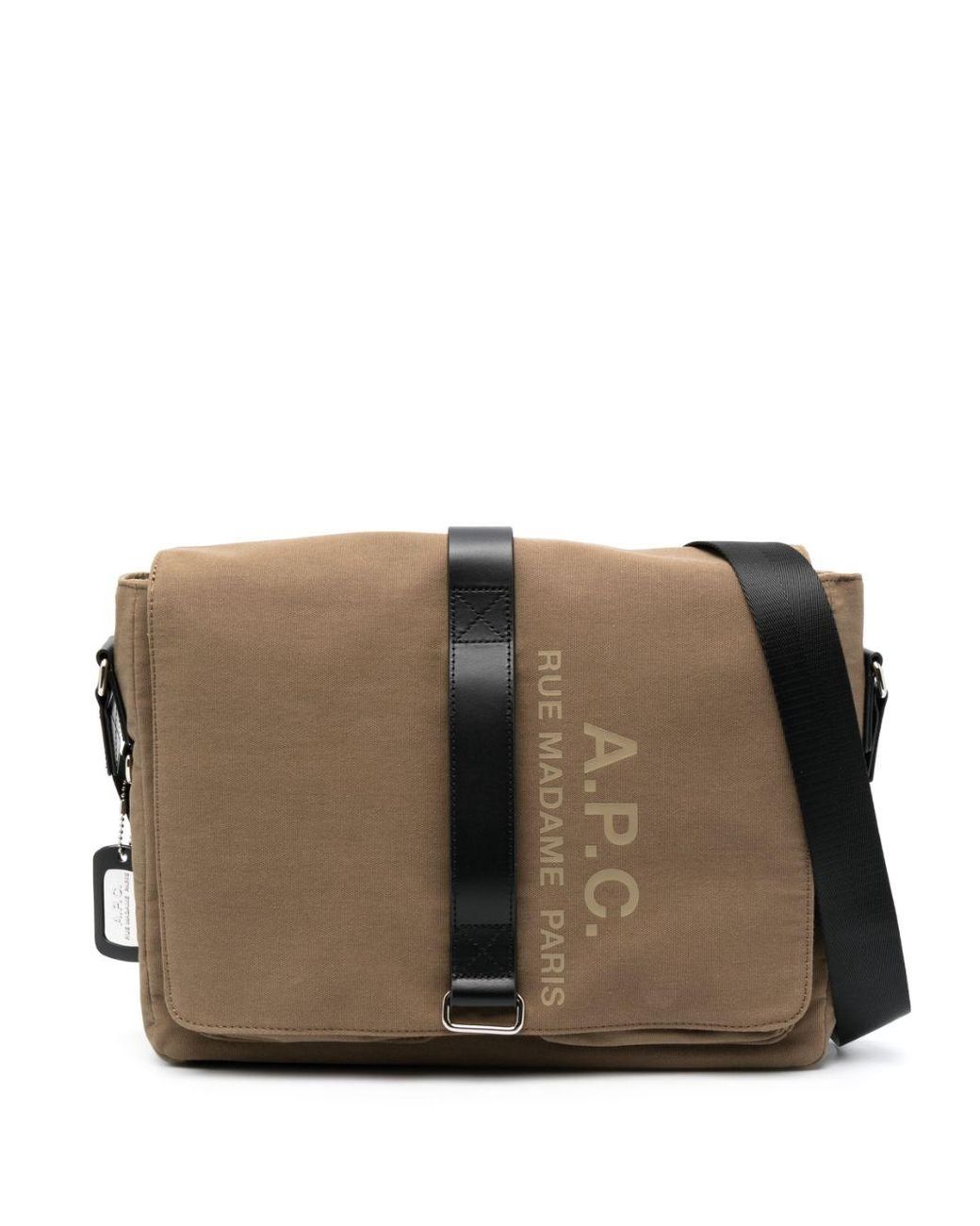 A.P.C. Sense Logo-print Laptop Bag in Brown for Men